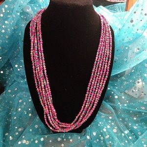 Beaded six strand necklace